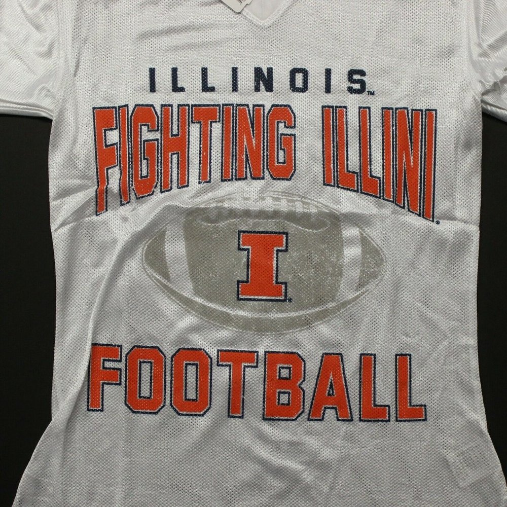 Soffe Illinois Fighting Illini Jersey Medium M White NCAA Football Mesh Shirt - Picture 2 of 3